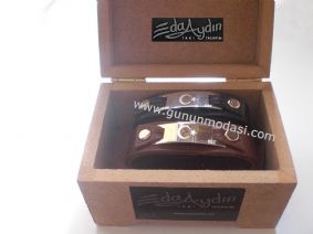 AY YILDIZLI DERÝ BÝLEKLÝK CAMEL RENGÝ