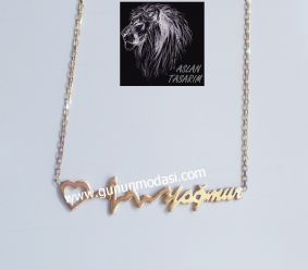 ÝSÝMLÝ KALP ATIÞI KOLYE