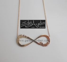 ÝSÝMLÝ SONSUZ AÞK KOLYE (lazer kesim)